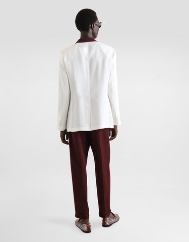 Nohavice Dolce & Gabbana Dolce & Gabbana Cotton Gabardine Pants With Double Darts Vínová | GP10DTFUFNVM5039_1, 2