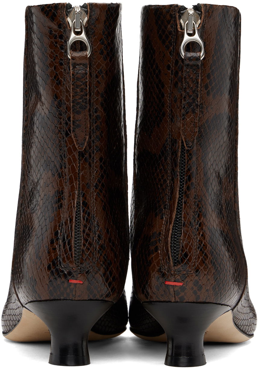 Aeyde Zoe Snakeskin Ankle Boots