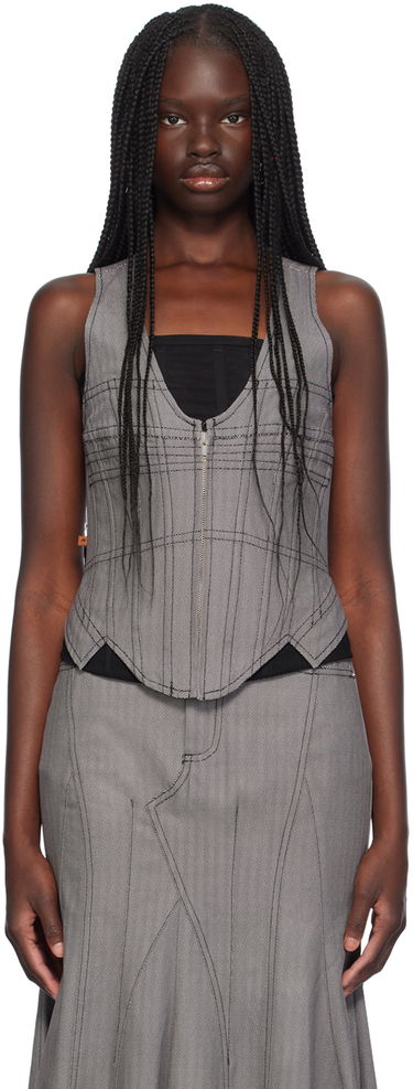 Tielko Miaou Miaou Dolly Corset Top Šedá | 7146HBTHYP, 0