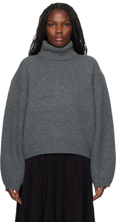 Sveter TOTEME TOTEME Ribbed Turtleneck Sweater Šedá | 244-WRT0394-YA0110, 0