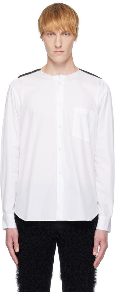 Košeľa Comme des Garçons Homme Plus Broad & Tulle Cotton Cloth Collarless Shirt Biela | PO-B013-051, 0