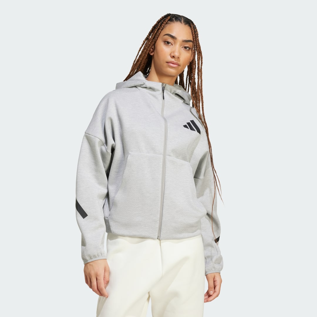 Mikina adidas Performance Z.N.E. Full-Zip Šedá | JD9593, 0