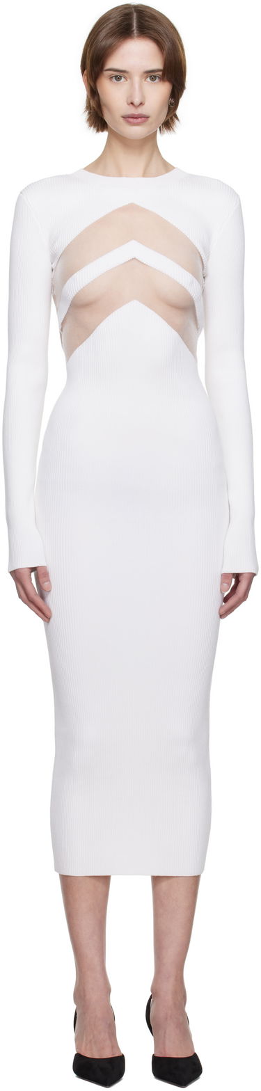 Šaty Jean Paul Gaultier Jean Paul Gaultier 'The Chevrons' Midi Dress Biela | 25/33-F-RO379-M085-01, 0