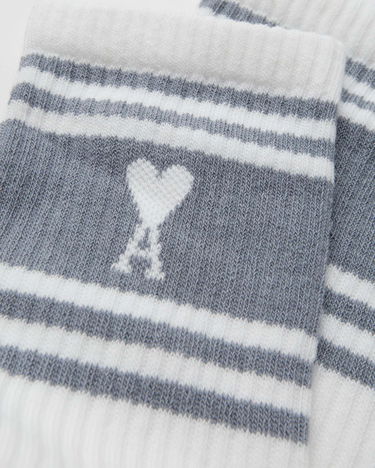 Ponožky AMI Striped Socks With Heart Logo Biela | USC012.AW0015-4012, 1