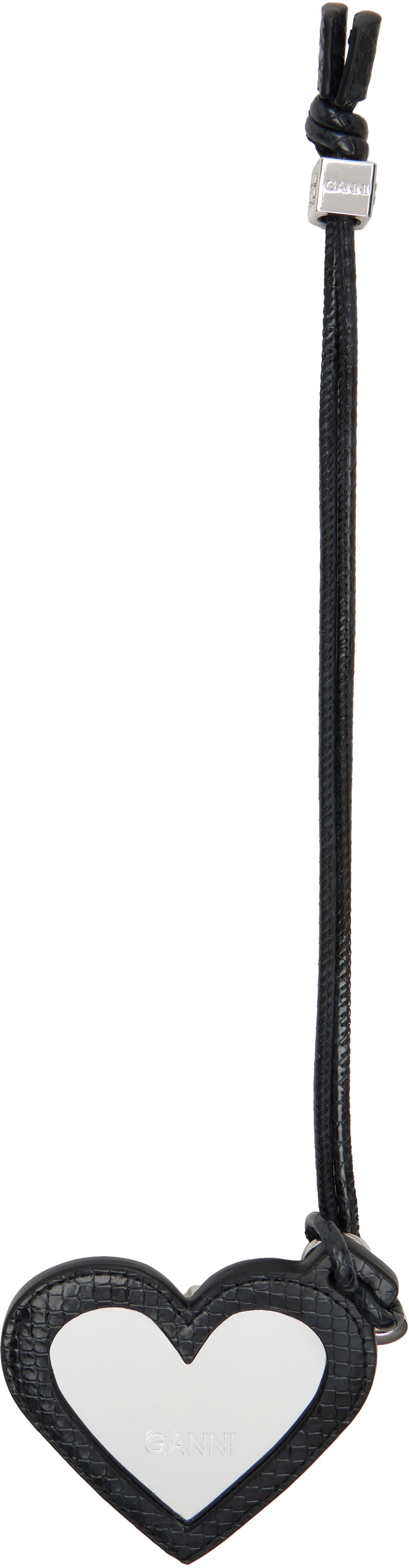 Kľúčenka GANNI Snake Heart Mirror Charm Čierna | A7116, 1