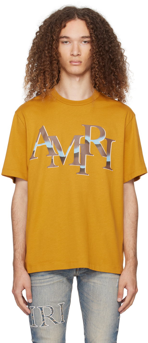 Tričko AMIRI Staggered Chrome T-Shirt Žltá | PS24MJL020, 0