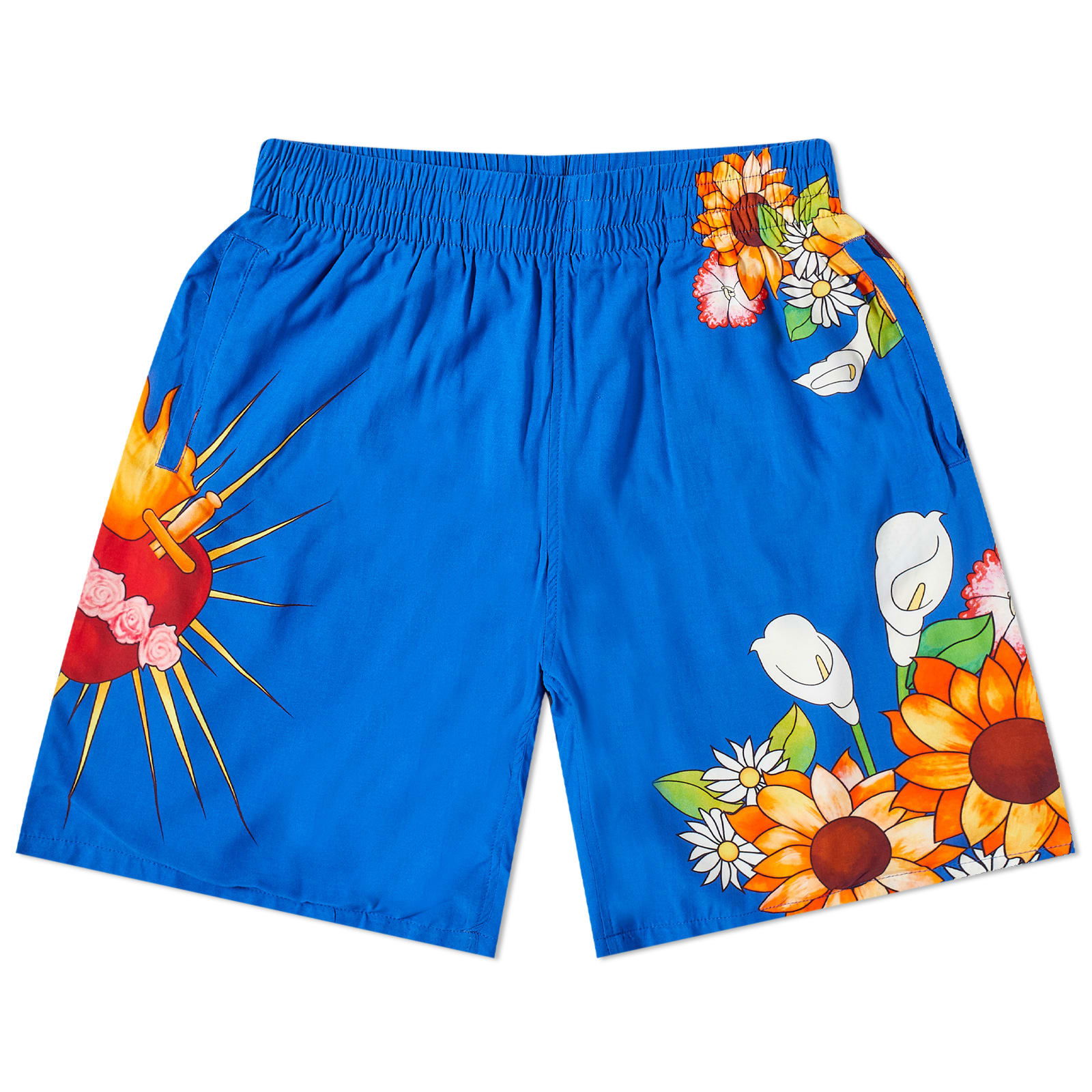 Heart Print Beach Short Blue