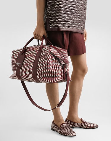 Cestovná taška Dolce & Gabbana Dolce & Gabbana Woven Leather Travel Bag Vínová | BM2498A9N798S666, 1