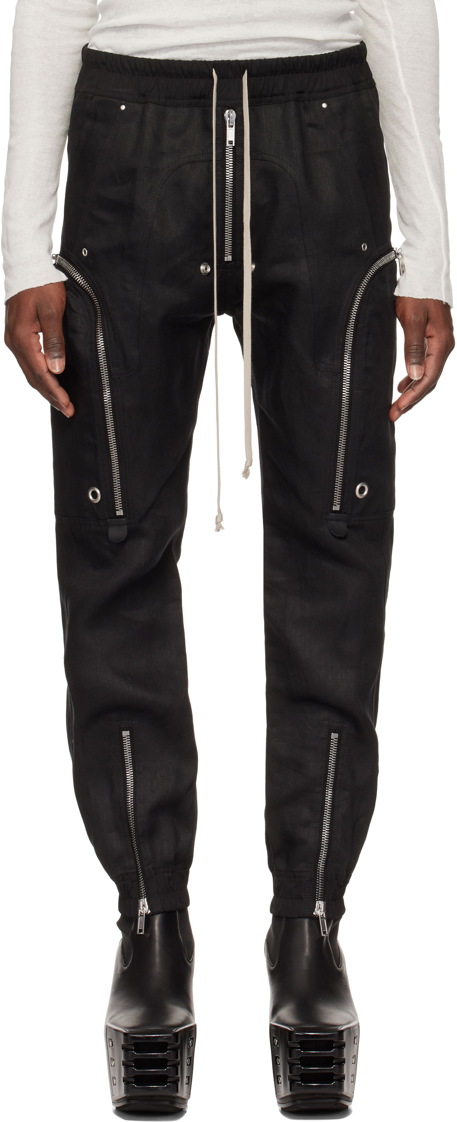 Cargo nohavice Rick Owens Rick Owens Hollywood Bauhaus Cargo Pants Čierna | RU01E5377 TWL, 0