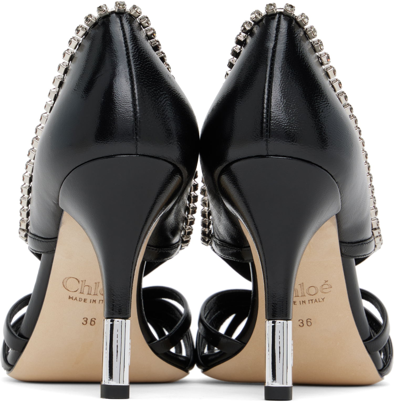 Tenisky a topánky CHLOÉ Chloé Leonie Crystal-Embellished Slingback Heels Čierna | CHC25S07LPP, 1