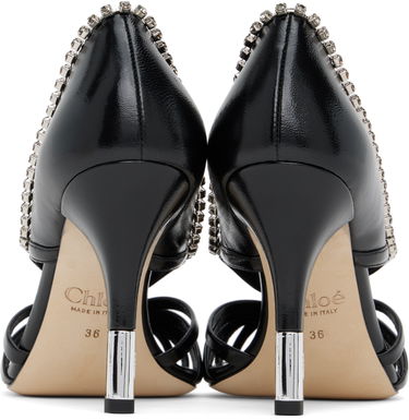 Tenisky a topánky CHLOÉ Chloé Leonie Crystal-Embellished Slingback Heels Čierna | CHC25S07LPP, 1
