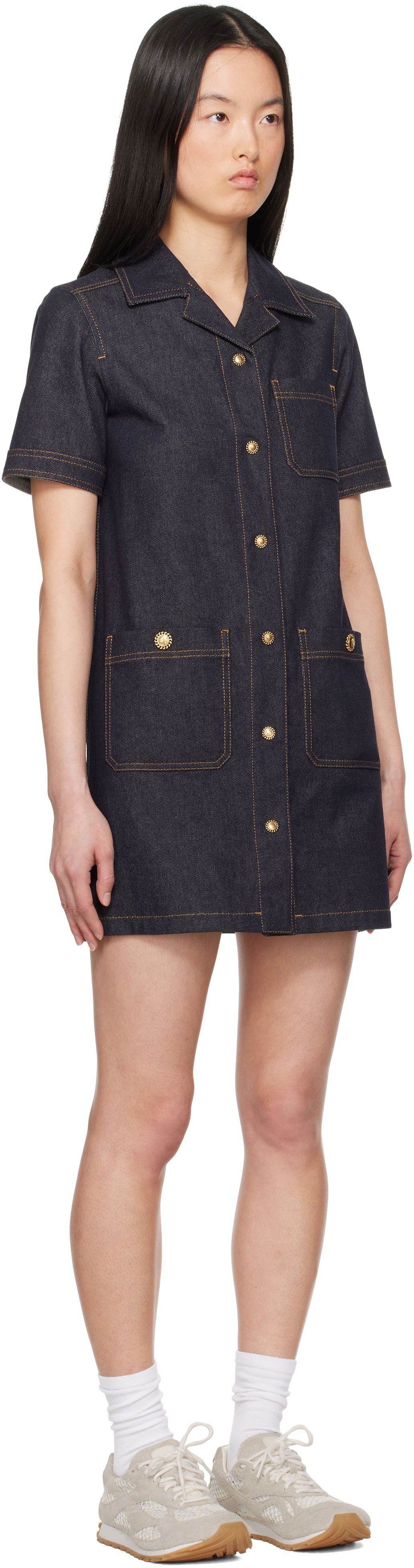 Šaty Moncler Moncler Denim Shirt Dress Modrá | K10932G00007597BH, 1