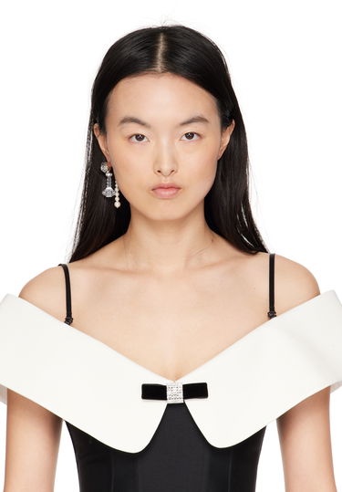 Náušnice SHUSHU/TONG SHUSHU/TONG YVMIN Edition Pearl Chain Rose Vase Single Earring Biela | 22307SLV00DN, 2