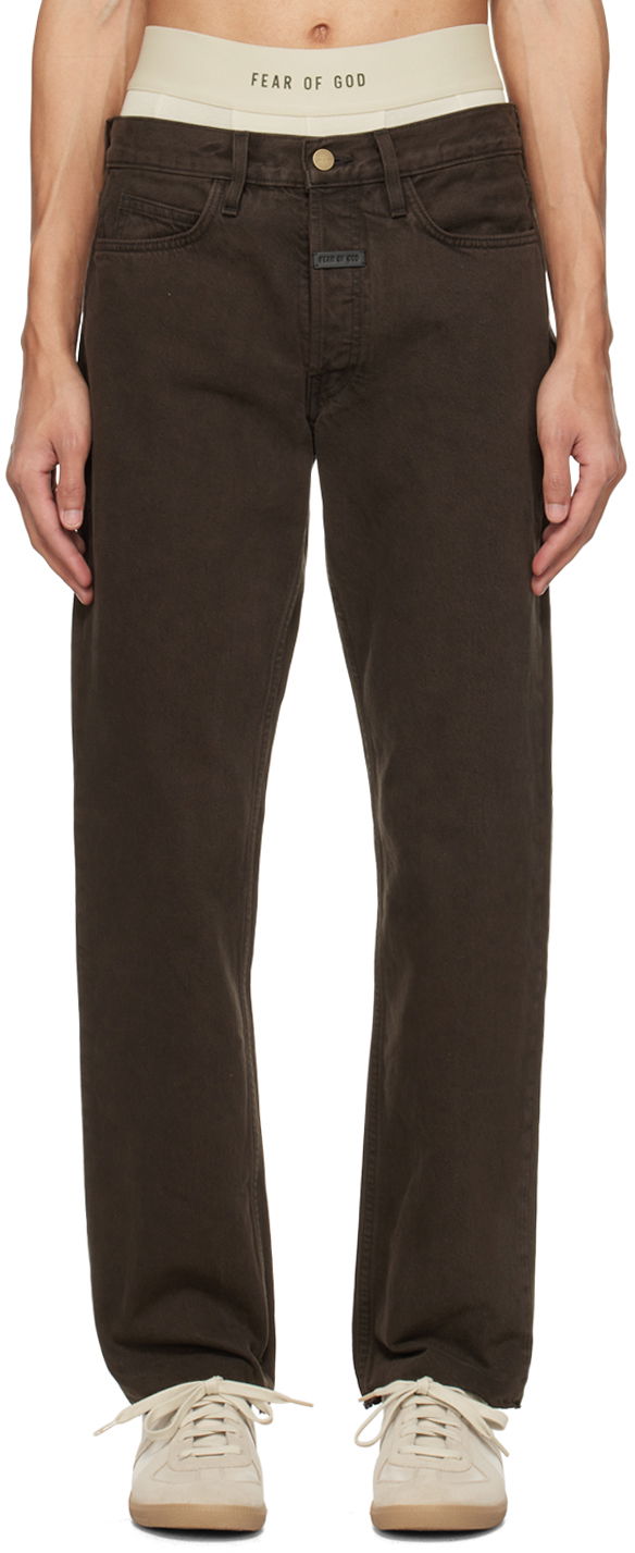 Džínsy Fear of God Brown Straight-Leg Jeans Hnedá | FG840-030DNM, 0