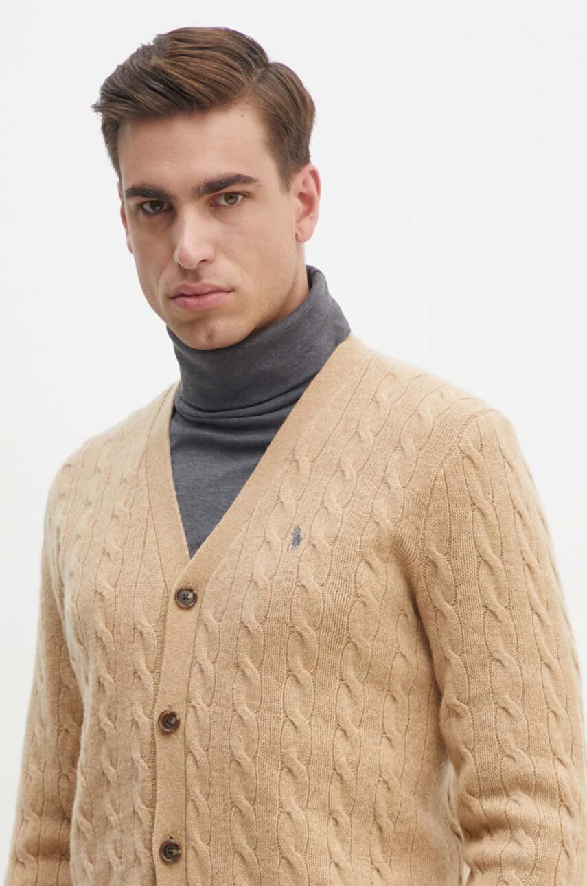 Cable-Knit Wool Cardigan