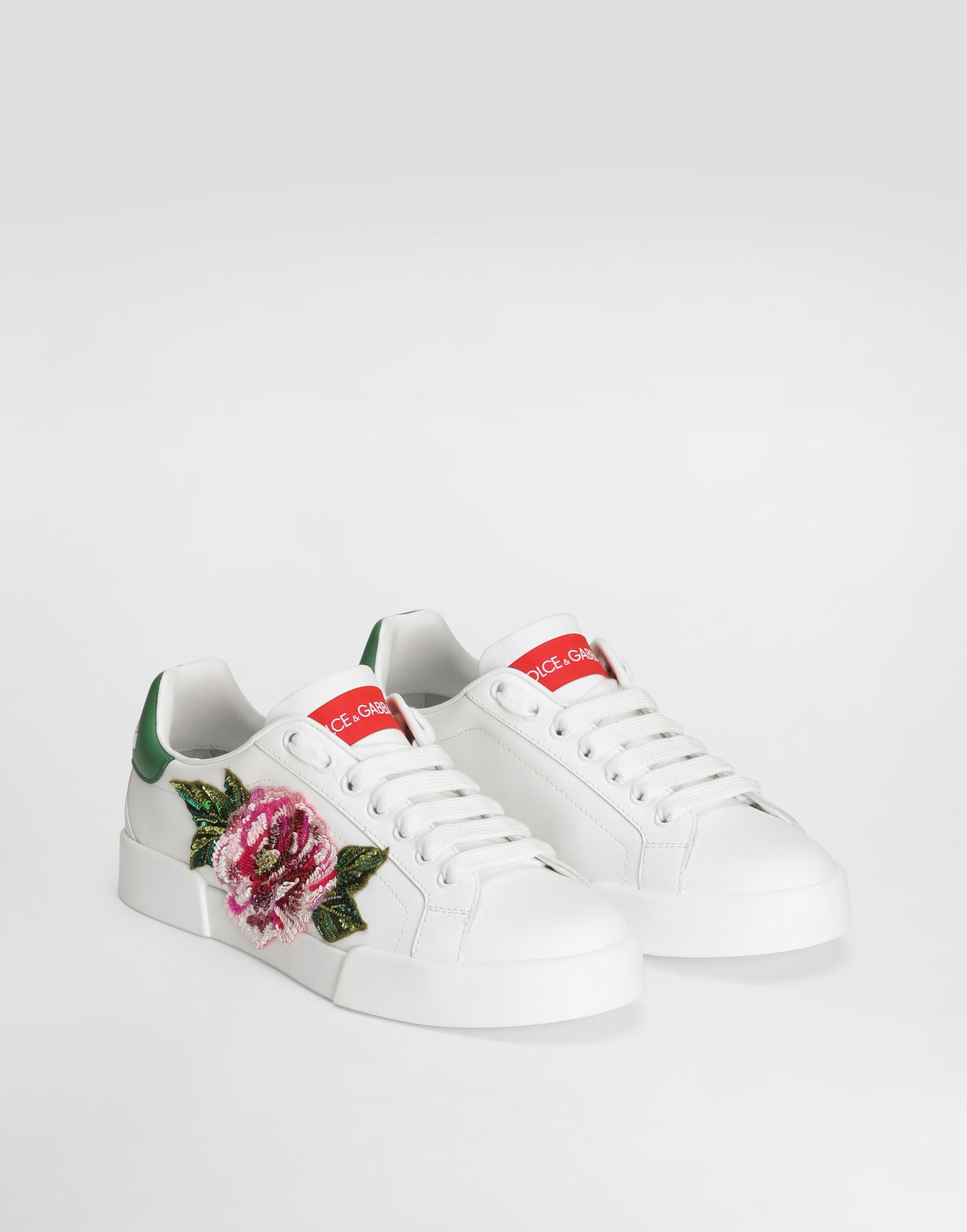 Tenisky a topánky Dolce & Gabbana Dolce & Gabbana Portofino Light with Floral Embroidery Biela | CK2318A6H618B918, 1
