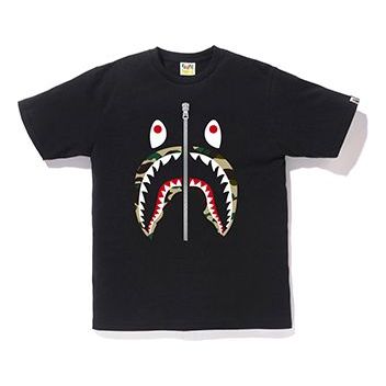 Tričko BAPE A Bathing Ape Shark Face Half Zip T-Shirt Čierna | 1E80-110-012