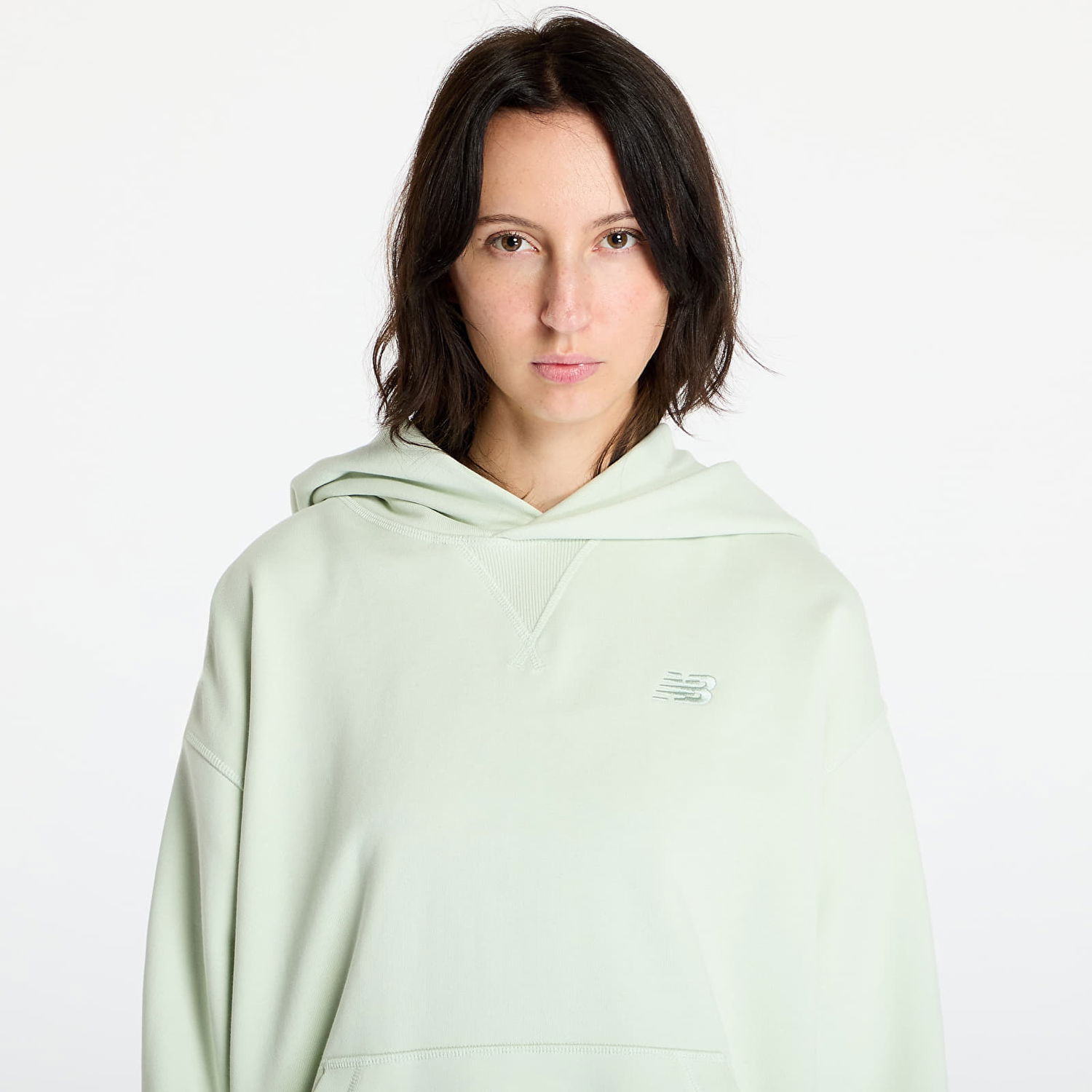 Mikina New Balance Athletics French Terry Hoodie Natural Mint Zelené | WT41537NUM, 1