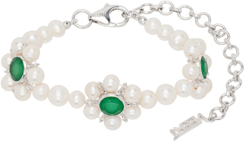 Náramok VEERT Trio Flower Pearl Bracelet Metalická | JLG0016-WG