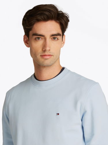 Sveter Tommy Hilfiger Tommy Hilfiger Men's Essential Terry Crew Sweatshirt Modrá | MW0MW37237C1O, 3