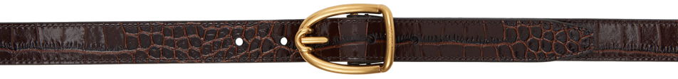 Opasok Tom Ford TOM FORD Croc Angled Buckle Belt Hnedá | TB286-LCL439X, 0