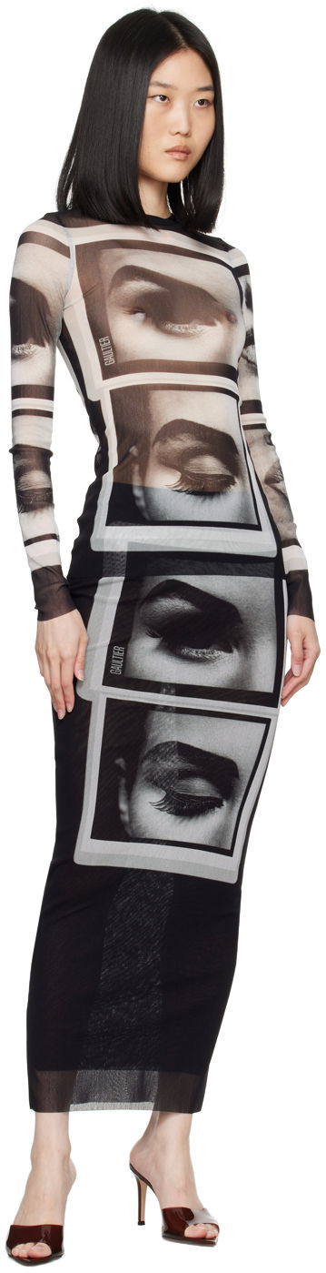 Šaty Jean Paul Gaultier 'The Eyes And Lips' Printed Mesh Top Rôznofarebný | 24/30-F-TO209-T553-000201, 3