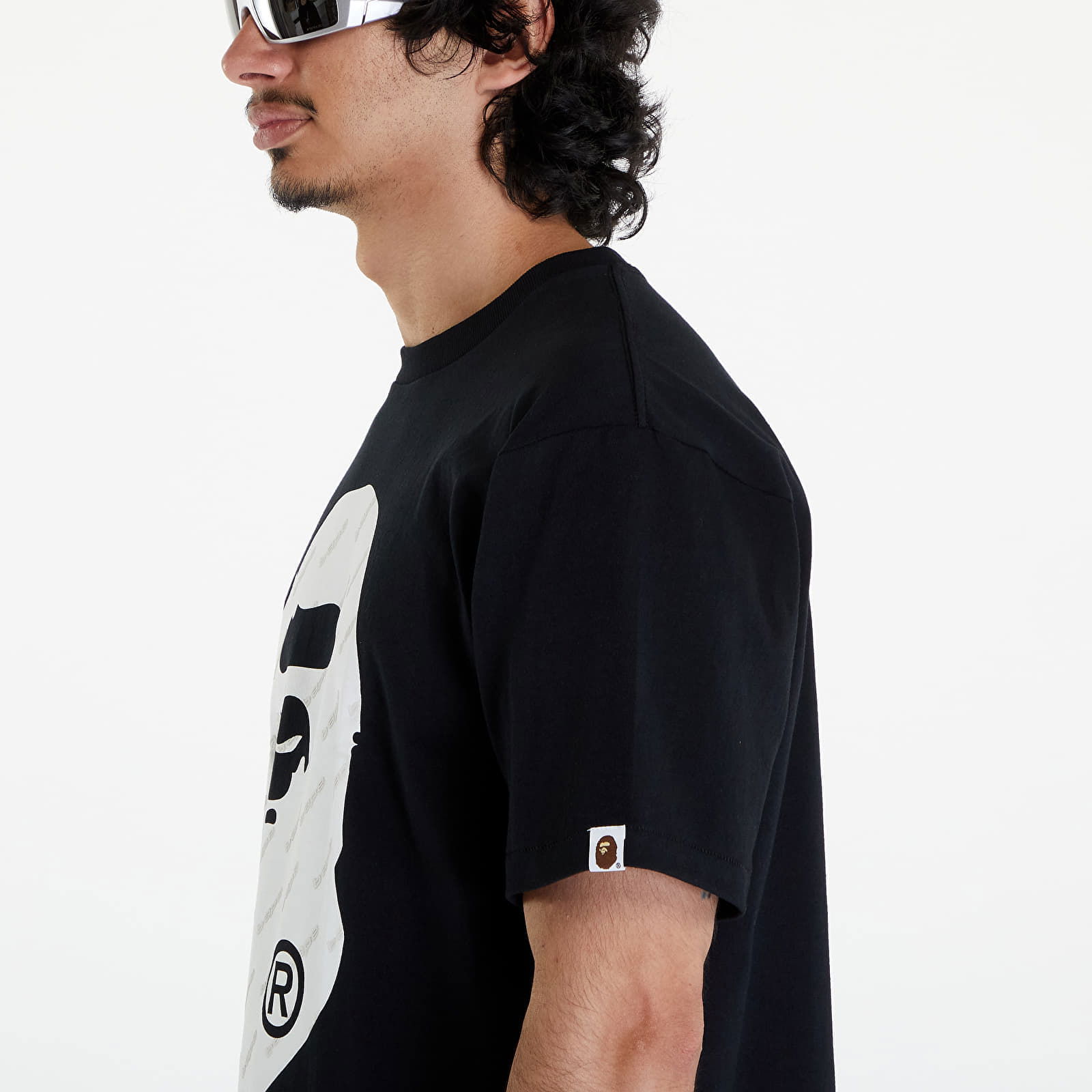 A BATHING APE Bape Hexagram Big Ape Head Tee Black