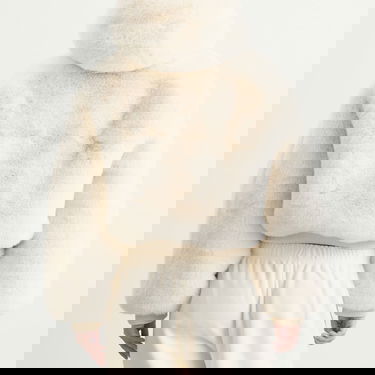 Bunda SKIMS Faux Fur Shrunken Hoodie Jacket, Size X-Small Béžová | ZU-ZUP-10048W-EGT, 3