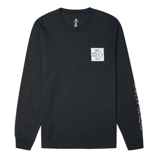 Tričko Converse Distorted Court Graphic Long Sleeve T-Shirt Čierna | 10021108-A01