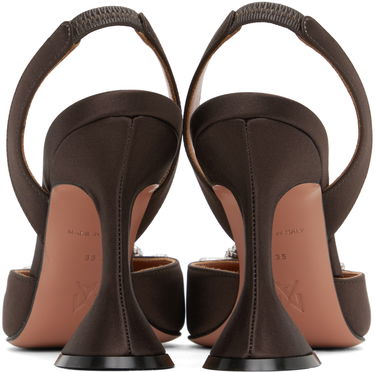 Tenisky a topánky Amina Muaddi Sling Back Heels With Crystal Buckle Biela | BEGUM SLING CL SATIN, 4