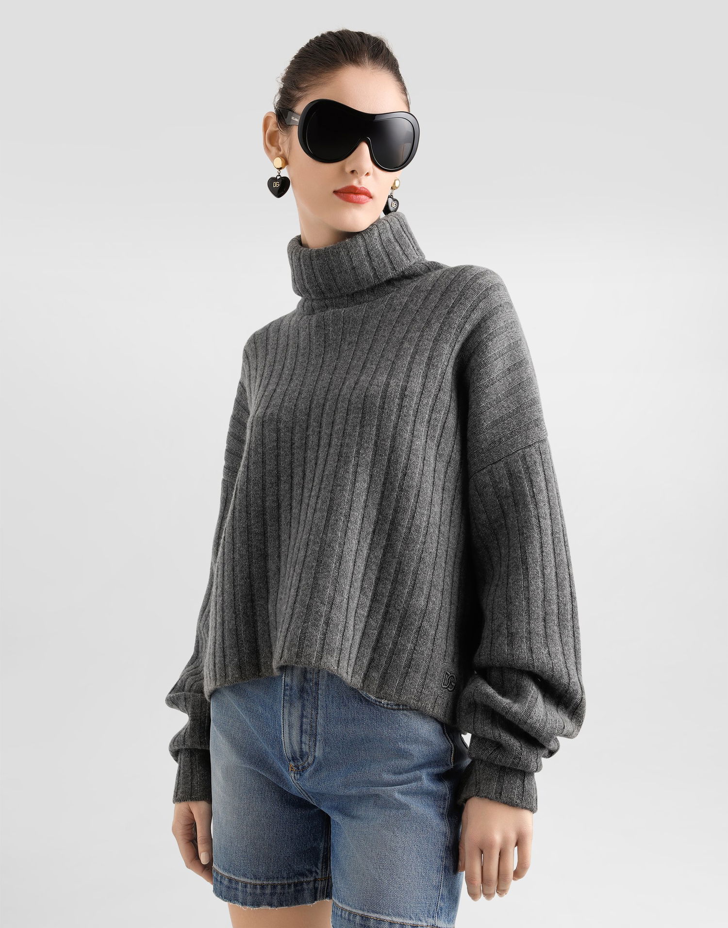 Sveter Dolce & Gabbana Dolce & Gabbana Cashmere Turtleneck Pullover Šedá | FXW49ZJBW0SN5822, 1