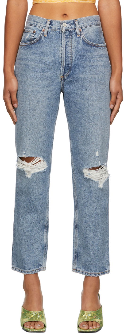 Distressed Cropped Denim Jeans