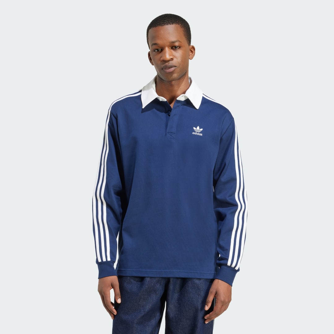 Polo tričko adidas Performance Adicolor Rugby Polo Shirt Modrá | JY1400, 0