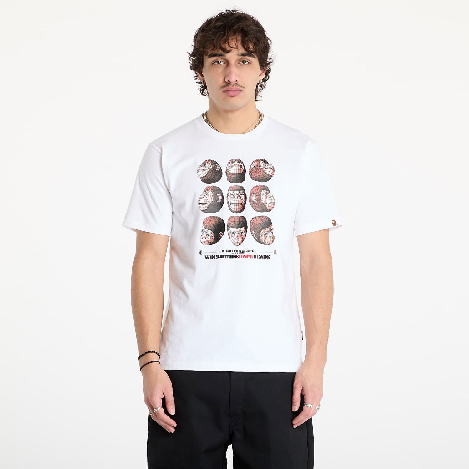 Tričko BAPE Polygon Ape Head Graphic T-Shirt Biela | 001CSK701006M WHT, 1