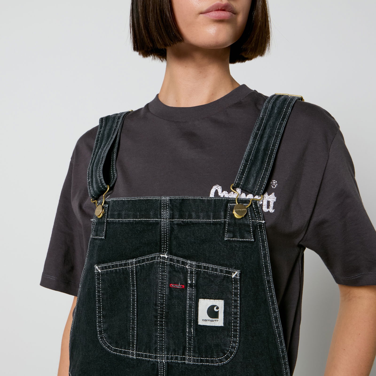 Bib Denim Straight-Leg Dungarees