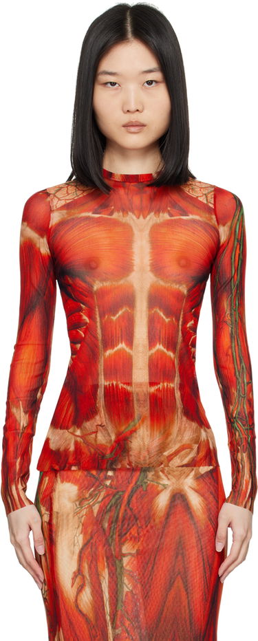Body Jean Paul Gaultier Jean Paul Gaultier 'The Écorché' Long Sleeve Top Červená | 24/30-F-TO210-T554-301540, 0