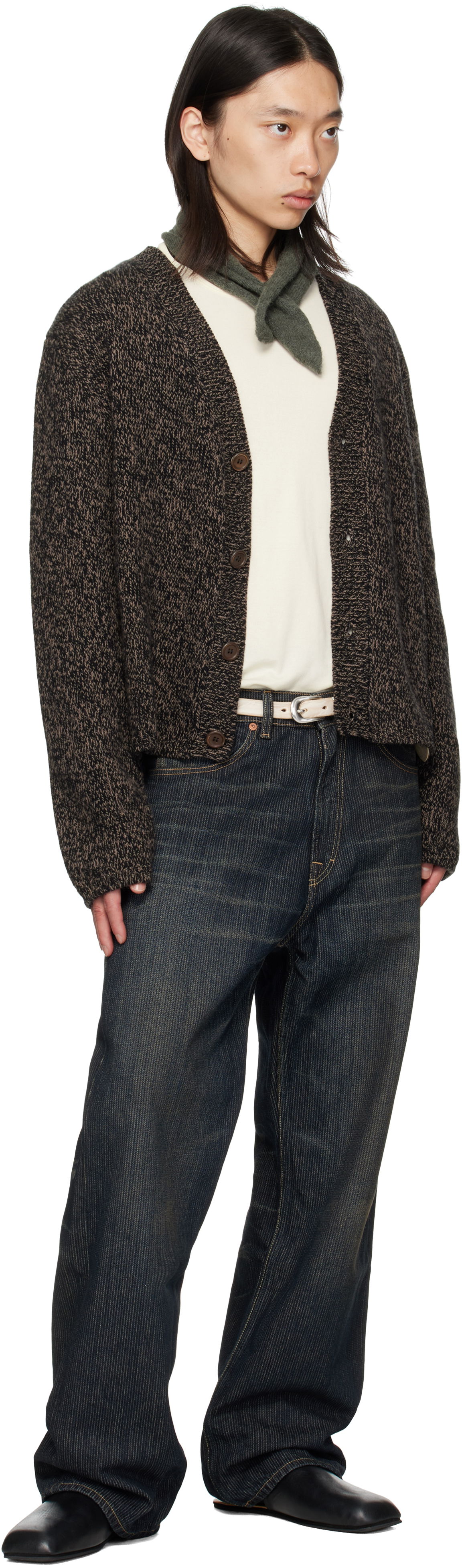 Opasok OUR LEGACY Textured Leather Buckle Belt Béžová | A4258CCW, 1