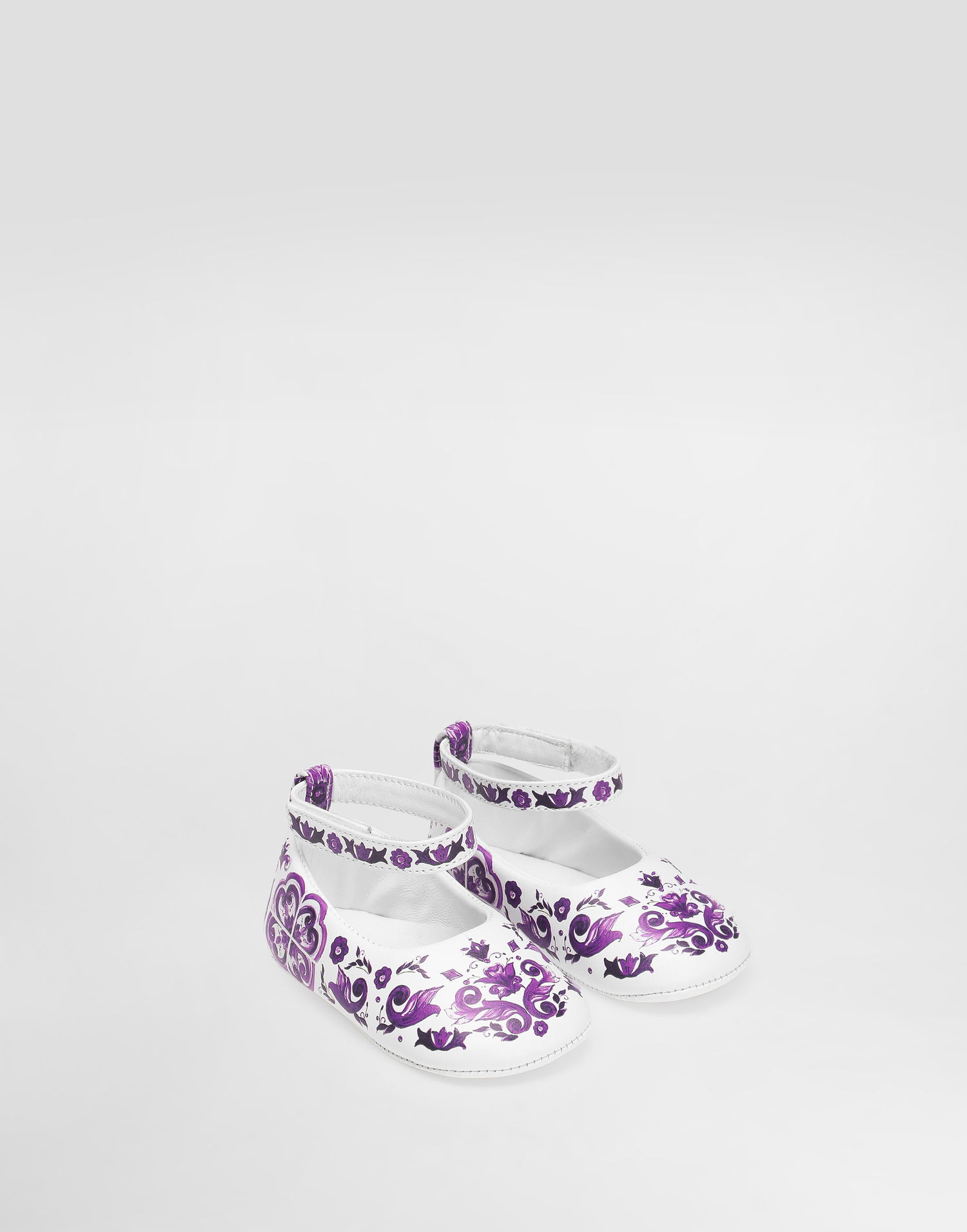 Tenisky a topánky Dolce & Gabbana Dolce & Gabbana Majolica-print Nappa Leather Ballet Flats Biela | DK0065AC513I03TN, 1