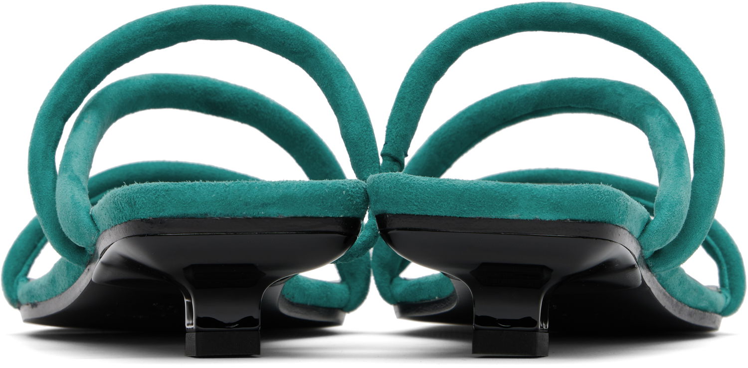 Doplnky BY FAR BY FAR Morena Kid Suede Leather Heeled Sandals Zelené | MWFHO015KL007GR047PL, 1