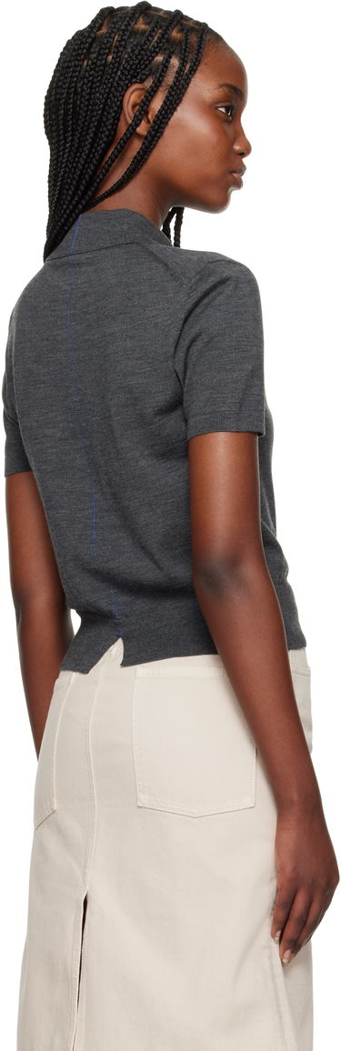 Polo tričko Burberry Burberry Cropped Wool Polo Šedá | 8102096, 2