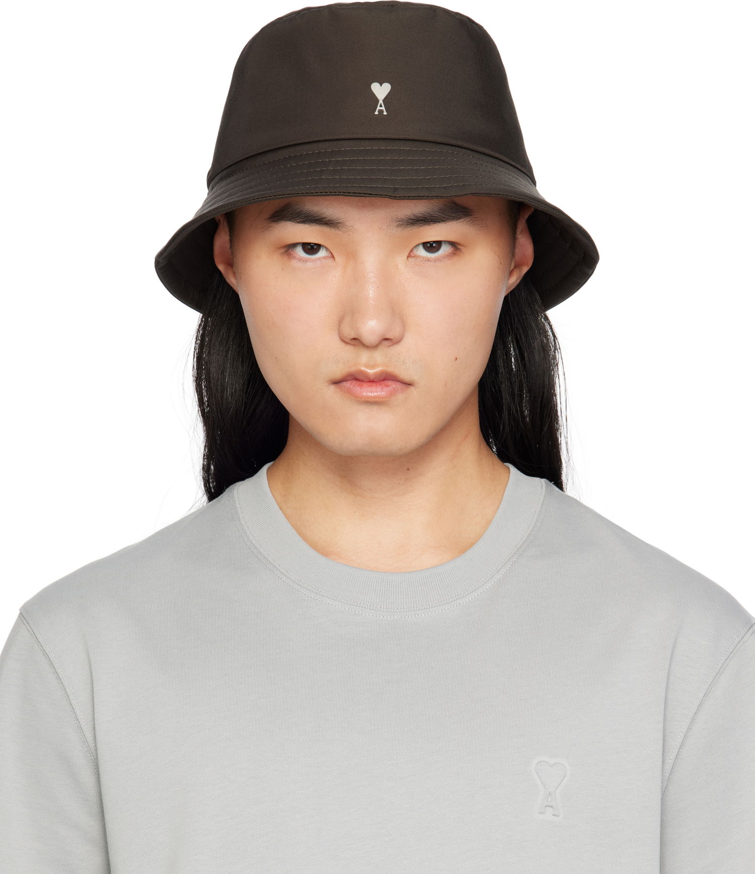 Klobúk AMI Bucket Hat With Logo Hnedá | UHA241.PA0007, 0