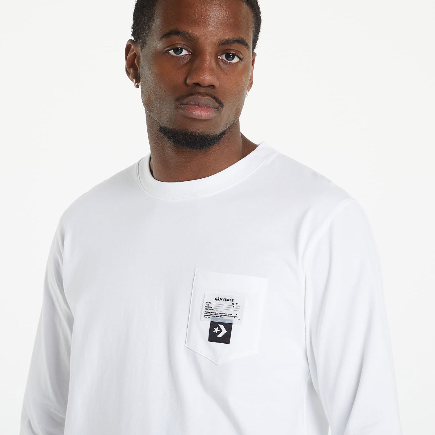 Tričko Converse Long Sleeve Pocket Tee Biela | 10023693-A01, 1