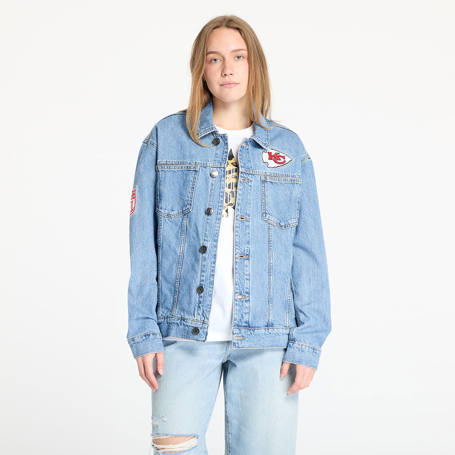 Bunda New Era New Era Kansas City Chiefs Denim Jacket Modrá | 60667895, 0