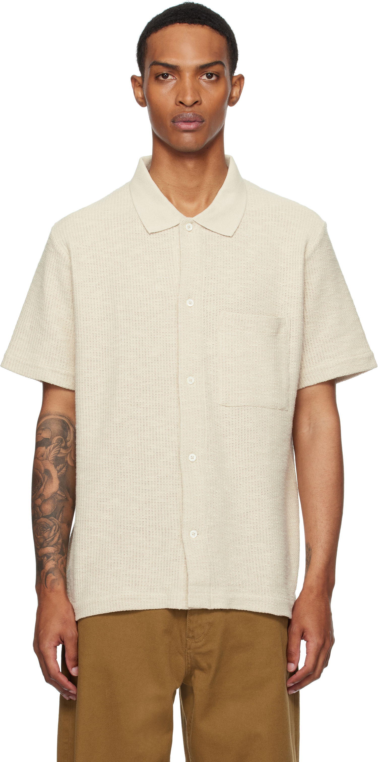 Košeľa NORSE PROJECTS Norse Projects Gustav Crochet Jersey Shirt Béžová | N01-0683, 0