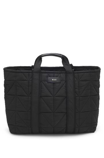 Tote bag BOSS Quilted tote bag with logo patch Čierna | 50552480