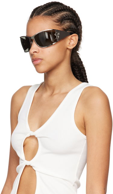 Slnečné okuliare Blumarine Metal Wraparound Sunglasses Šedá | P444W268A, 3
