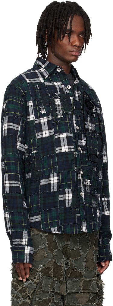 Košeľa Who Decides War Who Decides War Patched Arch Flannel Shirt Navy | 1110450030SS25, 1