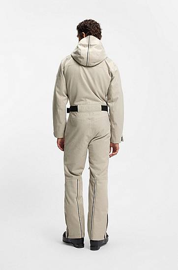 Overal BOSS Ski suit in water-repellent herringbone fabric Béžová | 50544363, 1