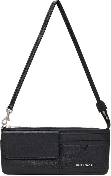 Peňaženka Balenciaga Black Leather Superbusy Shoulder Pouch Bag Čierna | 801956 2AA9Z, 0