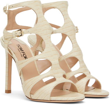 Doplnky Tom Ford TOM FORD Lizard Paradis Heeled Sandals Béžová | W3613-LCL381P, 3